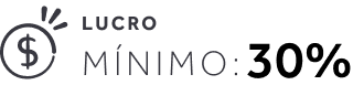 cone de cifrão com texto lucro mínimo 30%