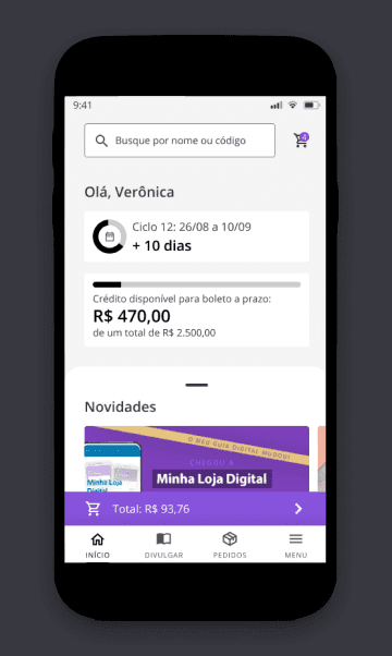 Imagem ilustrativa do app da Representante